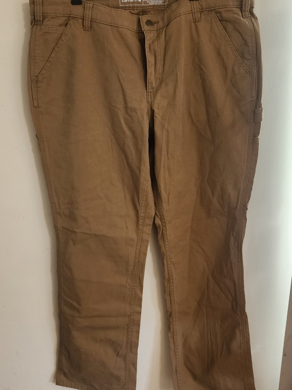 NWT Carhartt Rugged Flex Loose Fit Canvas Work Pants Carh Brown Size 18